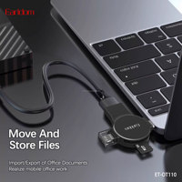 Adaptateur USB Earldom Offre Spéciale 5 en 1 USB vers Dual 8 Pin + Interface USB-C/Type-C Adaptateur OTG Convertisseur OTG U Disk Noir