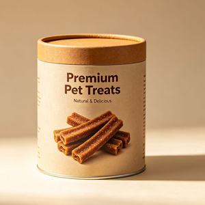 Recyclable Kraft Paper Can Round Cylinder Container <b>Sealed</b> Paper Food Jar for Pet Snack Packaging - Product Image 5