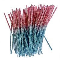 Série Glitter Originale : Fil en Tube Extrudé Dégradé de Couleurs, Bâtonnets Torsadés Arc-en-ciel Scintillants et Colorés pour Bricolage Manuel Enfants