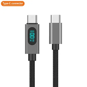 Vina 1.2M Snel Opladen Kabel Led Digitale Display Smart Data Sync Kabel Type-C Naar Type-C 100W Pd Snelladen Datakabel