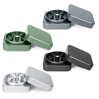 Broyeur à herbes en alliage d'aluminium de haute qualité, carré, 50 mm, 2 couches, pour tabac, accessoires pour fumeurs