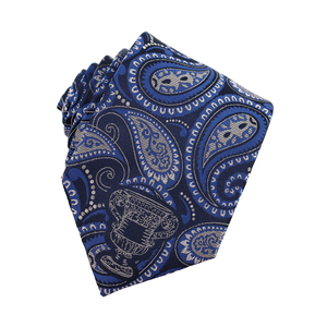 Corbatas Formales de Negocios con Diseño Jacquard, Corbata Floral Azul Paisley Personalizada con Pañuelo a Juego de Seda - Product Image 2