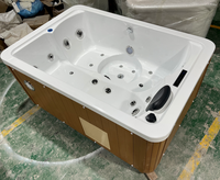 Baignoire de spa d'hôtel moderne en acrylique pour intérieur et extérieur avec panneau intelligent et éclairage LED