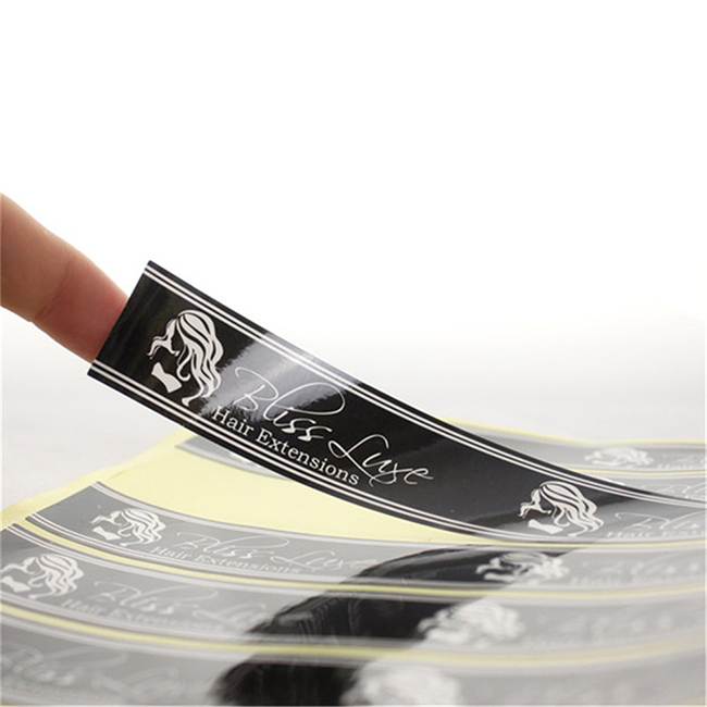Низкий минимальный заказ, оптовая продажа, водонепроницаемая бумага, клейкая бумага на заказ, Глянцевая наклейка, упаковка для волос с биркой для волос