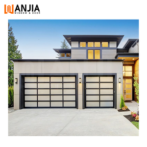 Porte de <span class=keywords><strong>garage</strong></span> sectionnelle électrique intelligente Porte de <span class=keywords><strong>garage</strong></span> à panneaux de verre Porte de <span class=keywords><strong>garage</strong></span> en aluminium à gain en bois - Product Image 6