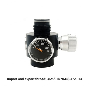 ตัวควบคุมแรงดันลม CO2 อลูมิเนียมอัลลอยด์ 0-200psi สำหรับเกลียว .825"-14NGO G1/2-14  OEM ปรับแต่งได้ Zimakyfa PBRG-300 สำหรับถังลม - Product Image 5