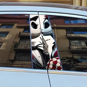 Auto Exterior decoración PVC autoadhesivo dibujos animados creativo coche B-pilar pegatinas Jack Skellington <span class=keywords><strong>Sally</strong></span> Calcomanía para coches - Product Image 5