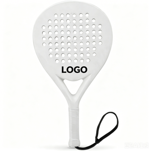 Raqueta de Pádel de Fibra de Carbono Blanca Mate con Correa para la Muñeca, Núcleo de Espuma EVA, Pala de Tenis de Playa para Entrenamiento de Adultos - Product Image 6