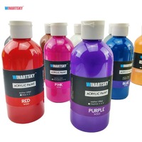 Ensemble de peinture acrylique, 14 couleurs riches en pigments, 250 ml chacune, avec pinceaux pour le dessin des enfants sur toile et papier, couleurs personnalisables