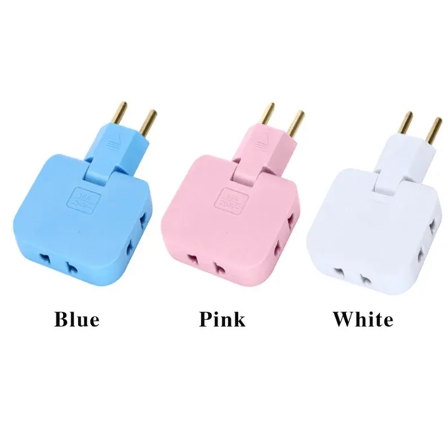 Hot Copper EU Extension Plug Electrical Adapter 3 in 1 Adaptor 180 Degree Rotation Adjustable Converter Socket for Cell Phone