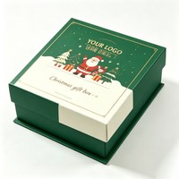 Boîte cadeau esthétique pour la veille de Noël, emballage en carton rigide avec couvercle et base, doublure en éponge, laminage mat pour boîte cadeau personnalisée