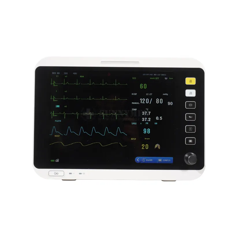 SY-C005V-1 12 इंच की निगरानी Cardiaco VeterinarIor हाथ में ईसीजी Holter मॉनिटर पोर्टेबल Veterinarios बहु पशु चिकित्सक मॉनिटर