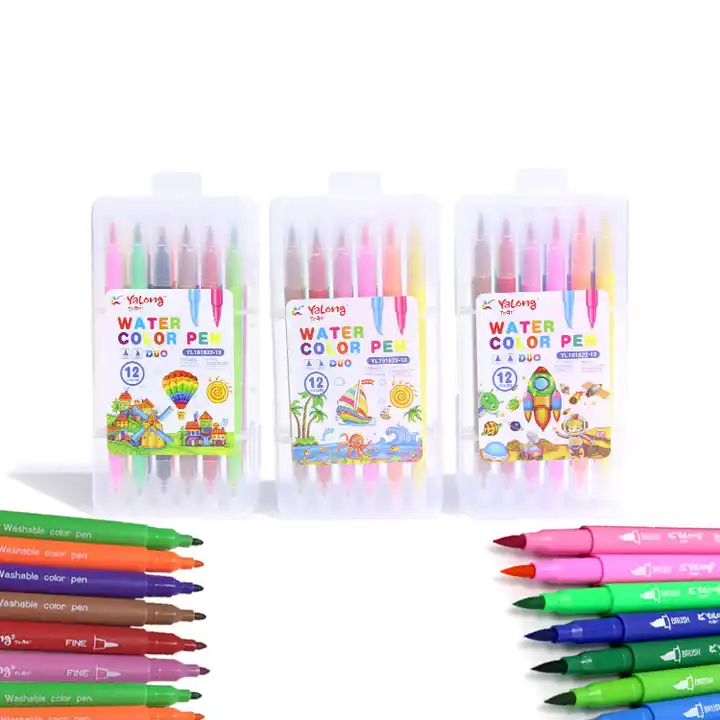 Felt Tip Pens Water Watercolor  Felt Tip Pens Colors Drawing - 12