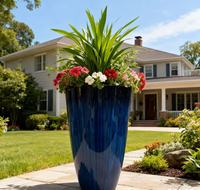 Jardinière moderne en plastique PP rayé et moucheté, finition brillante, durable, légère, pots à fleurs, personnalisation des couleurs pour la maison et le jardin