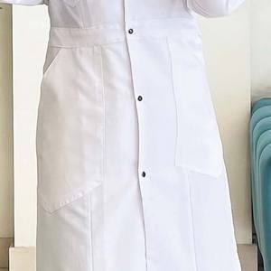 Bata de laboratorio de algodón polivinílico de alta calidad para hombres y mujeres, lona blanca con cierre a presión para médicos, uniformes de Enfermería de hospital para niños - Product Image 6