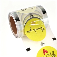Film d'étanchéité pour gobelets en PP imprimé en couleur, logo personnalisé pour gobelets à boisson en plastique PP jetables