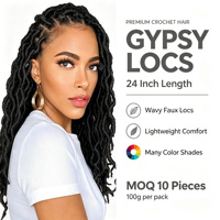 Extensions de cheveux synthétiques en soie Yaki pour tresses et perruques, style dreadlocks, type Gypsy Locs, double tissage machine, qualité supérieure, pour l'Europe, l'Amérique et le Japon