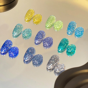 AILANUO - Juego de Esmaltes de Uñas de Gel Reflectante de Diamante Azul Hielo de 9 Colores, Vegano, con Imán Curado por LED, Diseño Único - Product Image 1
