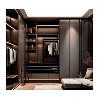 Dressing Moderne de Luxe, Dressing sur Mesure avec Grand Rangement et Éclairage LED