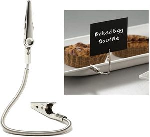 Clip à notes multifonctionnel à double tête en acier inoxydable argenté, avec long tuyau flexible de différentes tailles, porte-cartes pour messages, photos, mémos - Product Image 6