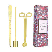 Gloway vente en gros, outils de bougie en acier inoxydable, coupe-mèche de bougie et ensemble de reniflard de bougie avec boîte cadeau 3 pièces
