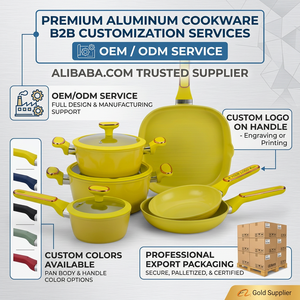 Batterie de cuisine en aluminium avec revêtement céramique antiadhésif, casseroles, poêles, poignées, poêle à frire en verre, faitout, <span class=keywords><strong>casserole</strong></span>, vente en gros - Product Image 6