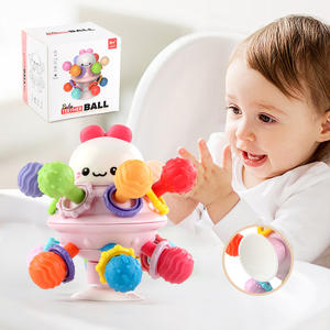 Jouets pour bébés <span class=keywords><strong>Manhattan</strong></span> Atom Ball, jouet de dentition en silicone, boule à saisir, hochet, jouet éducatif précoce apaisant pour nourrissons - Product Image 4