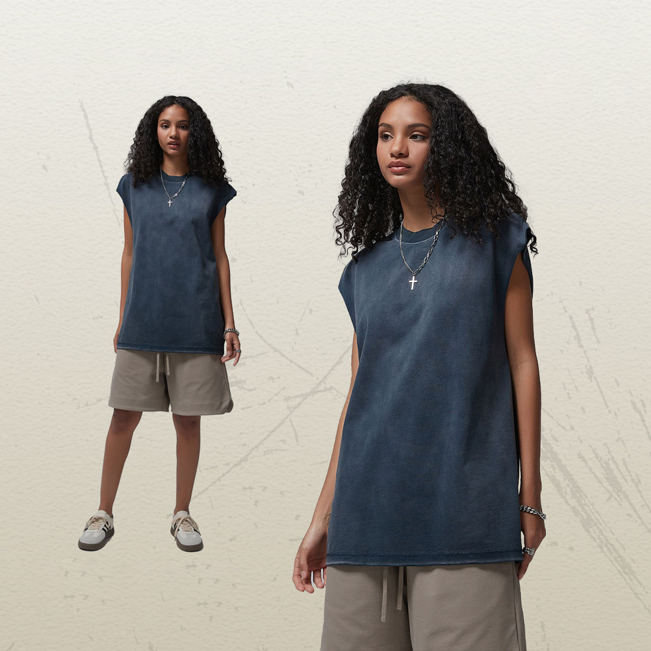 Spray dyed navy blue