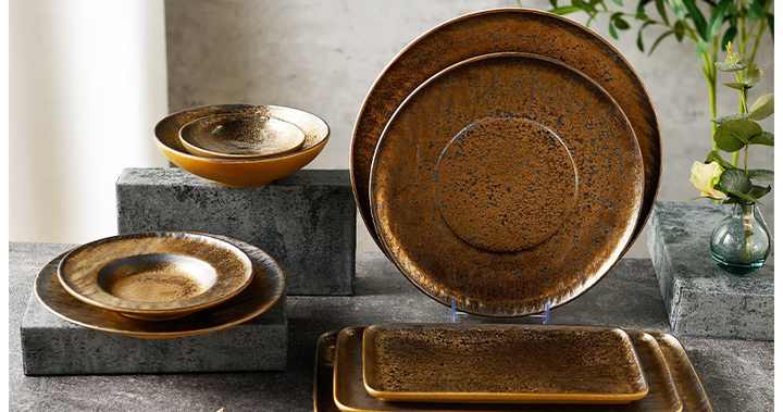 Luxury Nordic Crockery Stoneware Dishes Set Ceramic Dinner