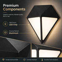 Lampe murale carrée LED solaire intelligente RGB, étanche IP65, en aluminium, contrôlée par application, économie d'énergie, lampe décorative pour jardin