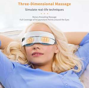 Masseur oculaire électrique rechargeable portable, chauffage humide, infrarouge chaud, multi-mode, compression sans fil, contrôle de la minuterie, type-C USB - Product Image 6