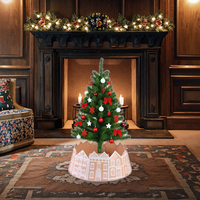 2025 personnalisé métal arbre de noël collier 3 panneaux découpe extérieur support accessoires Premium jupe décoration pour noël festif