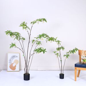 <span class=keywords><strong>Plante</strong></span> artificielle en pot en plastique Elaeocarpus Hainanensis, <span class=keywords><strong>d</strong></span>écoration pour la maison, le bureau et le jardin, faux arbres, plantes artificielles - Product Image 1