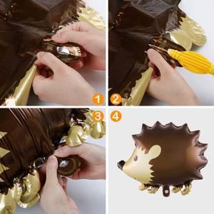 Globo de aluminio de animales del bosque erizo zorro mapache y ardilla globo decoración de fiesta de cumpleaños para niños - Product Image 6