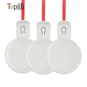 Topjlh impression de logo personnalisé acrylique LED ornements ébauches de sublimation pendentifs d'arbre de Noël décoration suspendue