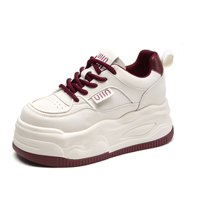 Chaussures pour femmes Nouveautés Printemps 2026 Baskets blanches décontractées à semelle épaisse rehaussante polyvalentes et sportives - Product Image 3