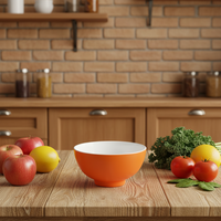 Bol à petit-déjeuner élégant en mélamine orange 11 x 6 cm, poli, écologique, vaisselle de table pour mariage, bol à petit-déjeuner pratique