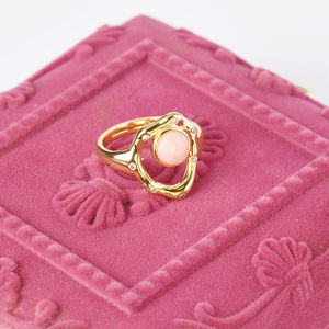 Anillo de Plata de Ley 925 con Concha Natural de Reina y Circonita Cúbica, Certificado por GRA, Anillo de Piedras Preciosas para Mujer, Forma Libre, para Boda/Fiesta - Product Image 4