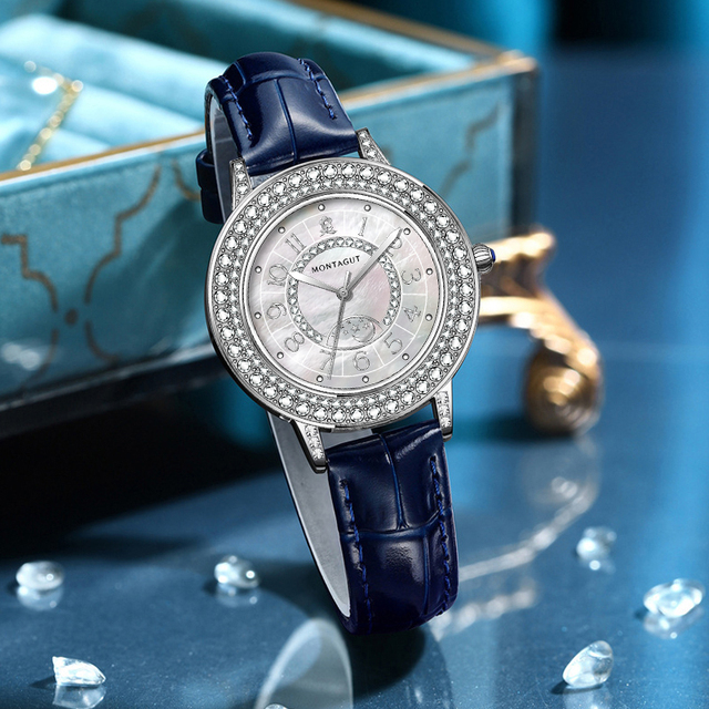 Custom  Luxury Ladies Watch Custom Made Female Leather Belt Silver Ladies Wrist Watches OEM Luxury Quartz  Watch for Women