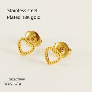 Mini <b>Titanium</b> Steel <b>Studs</b> High-Grade 18K Stainless Steel Irregular Heart-shaped Earrings for Women for Parties and Gifts - Product Image 3