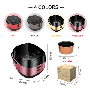 Digital de cocina automática inteligente multifunción eléctrico portátil olla de arroz 3L rosa roja no revestimiento olla interior 220v - Product Image 4