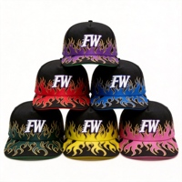 Casquette Snapback 5 Panneaux de Haute Qualité avec Logo Personnalisé Broderie Flamme Casquette de Baseball
