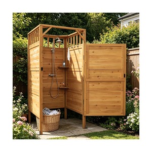 Cabina <span class=keywords><strong>Doccia</strong></span> Rustica da Esterno in Cedro CSauna con <span class=keywords><strong>Soffione</strong></span> Integrato per Patio - Product Image 1