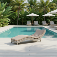 Chaise longue pliante en rotin minimaliste moderne pour l'extérieur, chaise mobile pour balcon, salle de bain, plage, piscine - Blanc