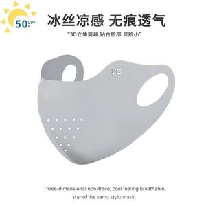 Mascarilla Facial de Protección Solar para Mujer, de Seda de Hielo, Transpirable, Protección UV, para Deportes al Aire Libre de Verano - Product Image 5