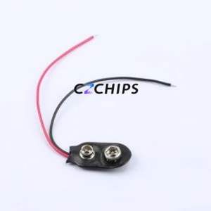 BE-13-019 Button & Strip Battery Connector Connector Battery Clip 9V Stacked Battery Brass Nickel - Product Image 1