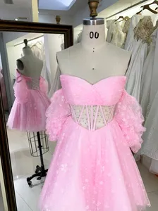 Nouveau 2024 rose désossage chérie retour maman robes de fleurs pour fille