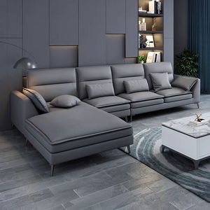 Set di Divani Moderni di Design a Forma di L Personalizzabili in Tessuto di Alta Gamma Grande Divano Marrone Ricco per Soggiorno e Villa - Product Image 2