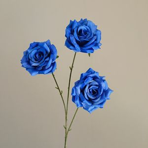 3-Đầu Màu Xanh Tím Lụa Nhân Tạo Tăng Hoa Sắp Xếp Cho Ngày Của Mẹ Giáng Sinh Năm Mới Valentine Của Ngày Bảng Trang Trí Nội Thất - Product Image 5