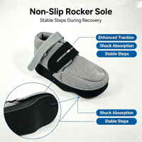 Chaussure post-opératoire confortable pour le soulagement de l'avant-pied, avec protection d'orteil amovible, maille 3D, Velcro, cale en TPR, pour la récupération après chirurgie de l'hallux valgus